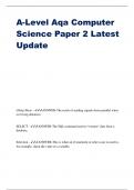 Level Aqa CompAuter Science Paper 2 Latest Update