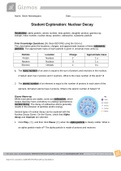 Gizmos Student Exploration: Nuclear Decay  | Answer Key| Grade A+