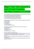 Major Field Test Questions and Correct Answers (Verified Answers) A Grade