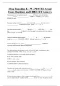 Mesa Transition E-175 UPDATED Actual  Exam Questions and CORRECT Answers