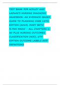 Test Bank For Ackley and Ladwig’s Nursing Diagnosis Handbook: An Evidence-Based Guide to Planning Care 13th Edition (2024). Mary Beth Flynn Makic - All Chapters 1-30 PLUS Nursing Outcomes Classification (NOC), 6th edition Outcome Labels and Definitions