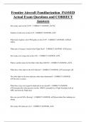 Frontier Aircraft Familiarization   Bundled Exam Questions and CORRECT Answers