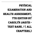 Physical Examination and Health Assessment, 7th Edition by Carolyn Jarvis -Test Bank / ( all chapters,)