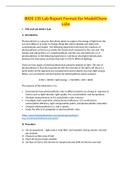 BIOS 135 Lab Report Format for ModelChem Labs