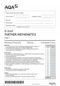 AQA A-level FURTHER MATHEMATICS Paper 1 7367/1 June 2024