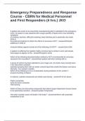 Emergency Preparedness and Response Course - CBRN for Medical Personnel and First Responders (4 hrs.) JKO Questions and Answers Graded A+