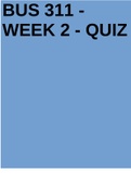 BUS 311 - WEEK 2 - QUIZ