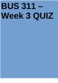 BUS 311 – Week 3 QUIZ