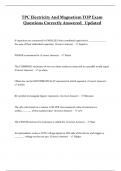 TPC Electricity And Magnetism TOP Exam Questions Correctly Answered_ Updated