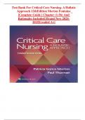 Test Bank For Critical Care Nursing- A Holistic Approach 12th Edition Morton Fontaine  |Complete Guide | Chapter (1-56) And Rationales Included| Brand New 2024-2025|Graded A+|