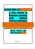 TEST BANK SOLUTIONS MANUAL FOR A FIRST COURSE IN MACHINE LEARNING 2ND EDITION EXERCISE SOLUTIONS