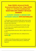 Regis NU650: Advanced Health  Assessment/Nursing Final / Regis NU650  Exam 3 >> All Exam Combined Sets  QUESTIONS AND CORRECT DETAILED  ANSWERS  |ALREADY GRADED A+|BRAND NEW  TESTBANK VERSION! WITH RATIONALES!! 