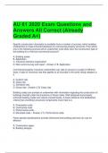 AU 61 2020 Exam Questions and Answers All Correct (Already Graded A+)