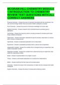 MCGRAW-HILL CHEMISTRY MODULE 1 INTRODUCTION TO CHEMISTRY REVIEW TEST QUESTIONS WITH ALL CORRECT ANSWERS 