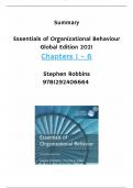 Summary Essentials of Organizational Behavior, chapters 1 - 6, Stephen Robbins