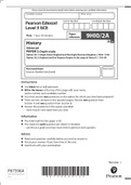 Pearson Edexcel GCE Question Booklet + Mark Scheme (Results) November 2021 In History (9HI0) Paper 2: Depth study 2A.1: Anglo-Saxon England and the AngloNorman Kingdom, c1053–1106 2A.2: England and the Angevin Empire in the reign of Henry II, 1154–89