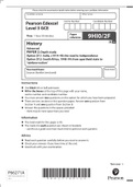 Pearson Edexcel GCE Question Booklet + Mark Scheme (Results) November 2021 In History (9HI0) Paper 2: Depth study 2F.1: India, c1914–48: the road to independence 2F.2: South Africa, 1948–94: from apartheid state to ‘rainbow nation