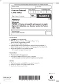 Pearson Edexcel GCE Question Booklet + Mark Scheme (Results) November 2021 In History (9HI0) Paper 3: Themes in breadth with aspects in depth Option 31: Rebellion and disorder under the Tudors, 1485–1603