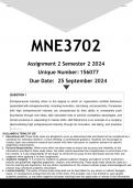 MNE3702 Assignment 2 (ANSWERS) Semester 2 2024 - DISTINCTION GUARANTEED