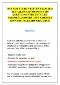 NYS EMT STATE WRITTEN EXAM 2024  ACTUAL EXAM COMPLETE 400  QUESTIONS WITH DETAILED  VERIFIED ANSWERS (100% CORRECT  ANSWERS) /ALREADY GRADED A+ 