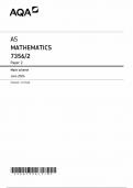 AQA AS MATHEMATICS PAPER 2 2024 MARK SCHEME( 73562)