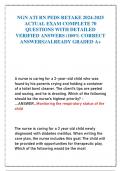 NGN ATI RN PEDS RETAKE 2024-2025  ACTUAL EXAM COMPLETE 70  QUESTIONS WITH DETAILED  VERIFIED ANSWERS (100% CORRECT  ANSWERS)/ALREADY GRADED A+