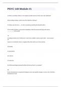 PSYC 140 Module #1 Practice Exam Questions And Answers 100% Verified.