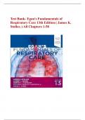 Test Bank- Egan's Fundamentals of Respiratory Care 13th Edition ( James K. Stoller, ) All Chapters 1-58