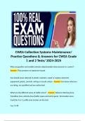 CWEA (Collection Systems Maintenance) Study Guide Q&A Compilation Bundle. 