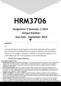 HRM3706 Assignment 5 (ANSWERS) Semester 2 2024 - DISTINCTION GUARANTEED