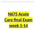 N675 Final Exam, Acute Care Exam 1 (ALL CORRECT ANSWERS)