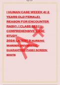 I HUMAN CASE WEEEK 4| 2 YEARS OLD FEMALE| REASON FOR ENCOUNTER RASH ( CLASS 6531)| COMPREHENSIVE CASE STUDY 2024- LATEST 9 nursing warden university| guaranteed pass| screen shots