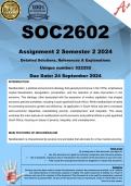 SOC2602 Assignment 6 (COMPLETE ANSWERS) Semester 2 2024 (522292) - DUE 24 September 2024