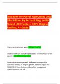 Test Bank For Payroll Accounting 2023 33rd Edition By Bernard Bieg, Judith Toland (All Chapters, 100% Original Verified, A+ Grade)