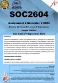 SOC2604 Assignment 2 (COMPLETE ANSWERS) Semester 2 2024 - DUE 27 September  2024