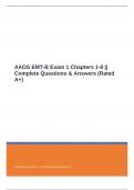 AAOS EMT-B Exam 1 Chapters 1-8 || Complete Questions & Answers (Rated A+)