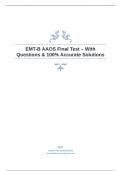 EMT-B AAOS Final Test – With Questions & 100% Accurate Solutions