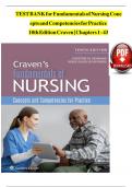 Test Bank for Craven & Hirnle's Fundamentals of Nursing Concepts and Competencies for Practice 10th Edition by Henshaw and Rassilyer-Bomers