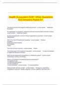 Health Ecosystem D391 WGU Questions And Answers Rated A+.