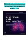 Rau’s Respiratory Care Pharmacology 11th Edition Test Bank by Douglas Gardenhire, ISBN: 9780323871556,  All 23 Chapters Covered ,Latest Edition