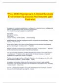  WGU D080 Managing In A Global Business Environment Questions And Answers Well Illustrated.