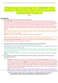 NR 226- Exam 3 Study Guide ALL ANSWERS 100% CORRECT SPRING FALL-2022 LATEST SOLUTION GUARANTEED GRADE A+