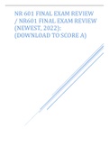 NR 601 Final Exam Review / NR601 Final Exam Review (NEWEST, 2022):  (Download to Score A)