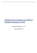 Arbeidssociologie Samenvatting   Bedrijfskunde - Vrije Universiteit Brussel (VUB) 2020-2021