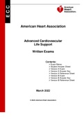 ACLS EXAM PACK VERSION A AND B 2022 UPDATE COMPLETE WITH ALL THE CORRECT ANSWERS