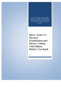 Bates’ Guide To Physical Examination and History Taking 13th Edition Bickley Test Bank