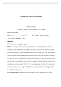 WK3Assgn2 Kiosh A.docx    Episodic Visit: Adolescent Focused Notes  Walden university  NURS 6541- Primary Care of Adolescents and Children  Patient Information:  Initials:   T. F.                       Age: 17 y/o                Sex:   female      Race: C