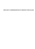 HESI RN COMPREHENSIVE PREDICTOR EXAM