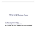 NURS 6512 Midterm Exam (7 Versions, 700 Q & A, Latest-2022) / NURS 6512N Midterm Exam / NURS6512 Midterm Exam / NURS6512N Midterm Exam: |Verified Q & A, Complete Document for EXAM|