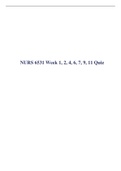 NURS 6531 Week 1, 2, 4, 6, 7, 9, 11 Quiz / NURS 6531N Week 1, 2, 4, 6, 7, 9, 11 Quiz (Latest-2022) |Verified Q & A, Complete Document for EXAM|  